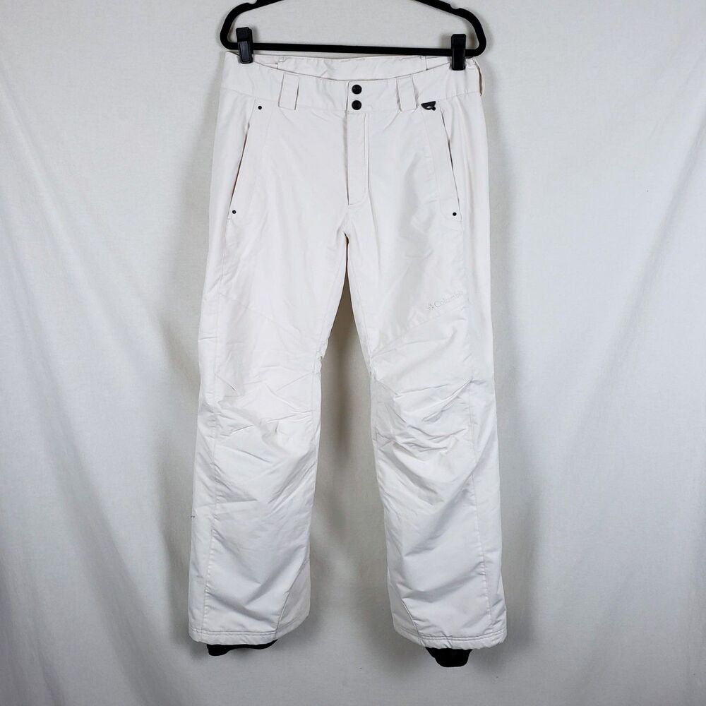 Columbia White Ski Pants Womens M  Snow Winter Snowboard Midrise